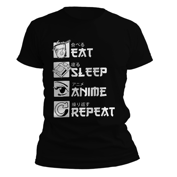 kaos eat sleep anime repeat