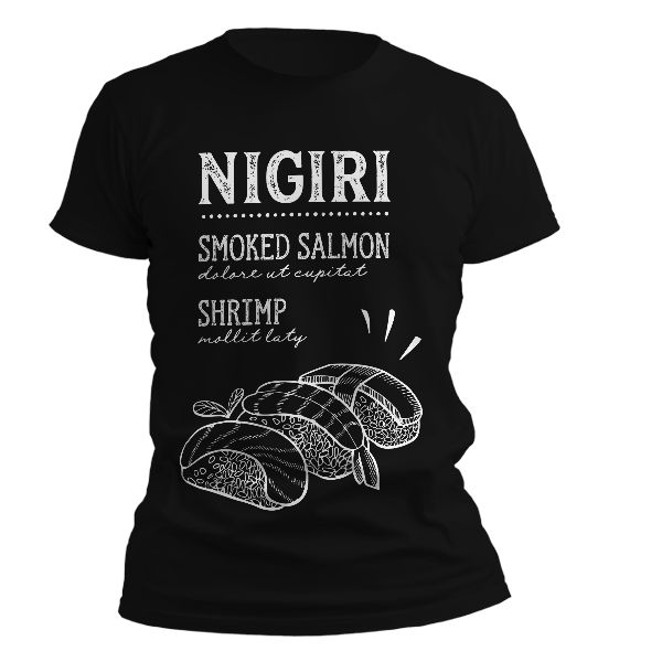 kaos nigiri with smoked salmon and shrimp