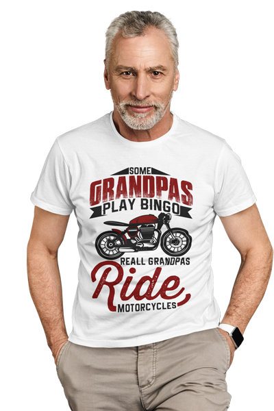 kaos real grandpas ride motorcycle